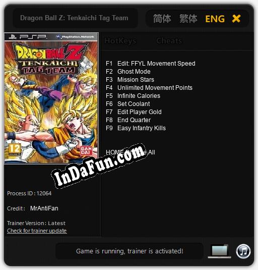 Dragon Ball Z: Tenkaichi Tag Team: Trainer +9 [v1.5]