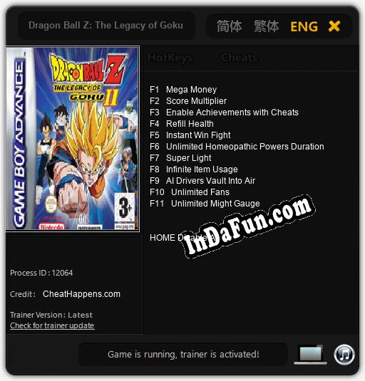 Dragon Ball Z: The Legacy of Goku II: Cheats, Trainer +11 [CheatHappens.com]
