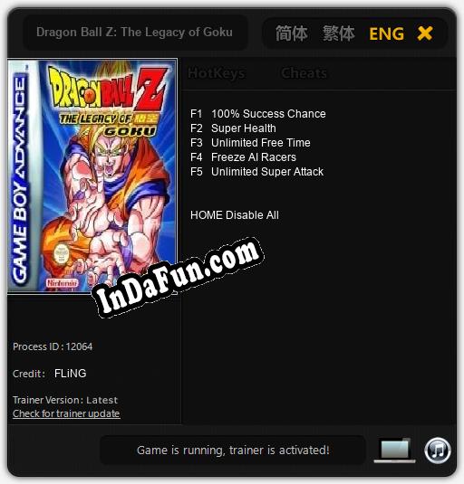 Trainer for Dragon Ball Z: The Legacy of Goku [v1.0.8]