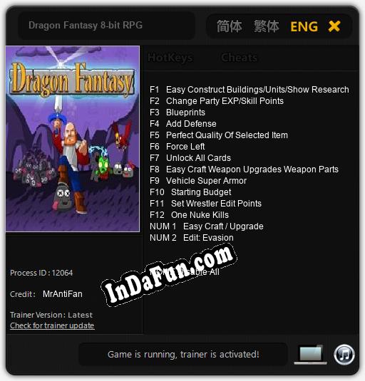 Dragon Fantasy 8-bit RPG: Cheats, Trainer +14 [MrAntiFan]