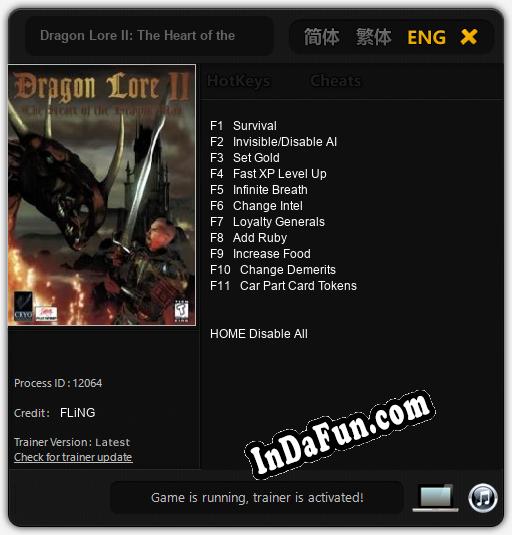 Dragon Lore II: The Heart of the Dragon Man: TRAINER AND CHEATS (V1.0.34)