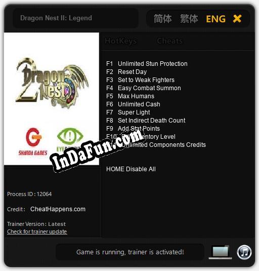 Dragon Nest II: Legend: TRAINER AND CHEATS (V1.0.15)