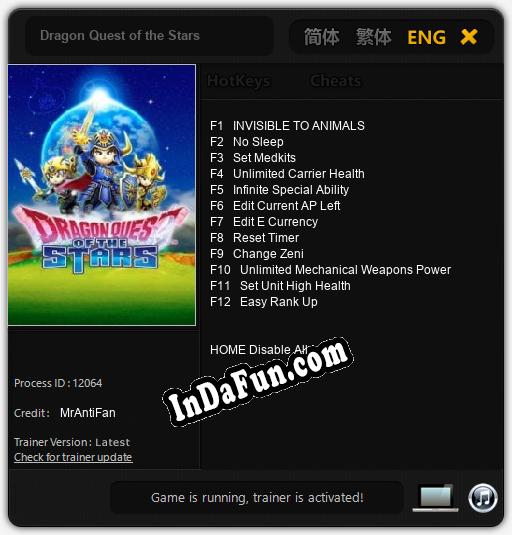 Dragon Quest of the Stars: TRAINER AND CHEATS (V1.0.17)