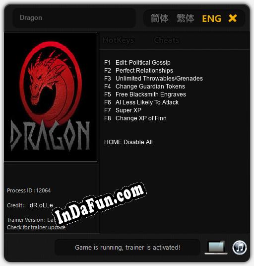 Dragon: TRAINER AND CHEATS (V1.0.24)