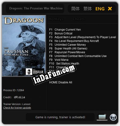 Dragoon: The Prussian War Machine: TRAINER AND CHEATS (V1.0.48)