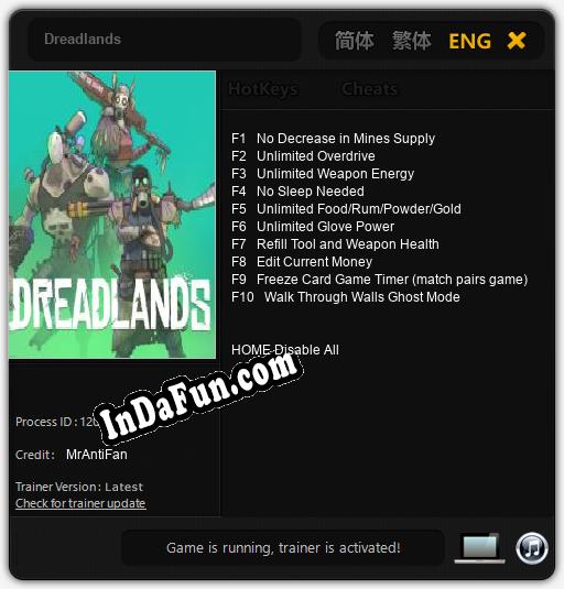 Trainer for Dreadlands [v1.0.4]