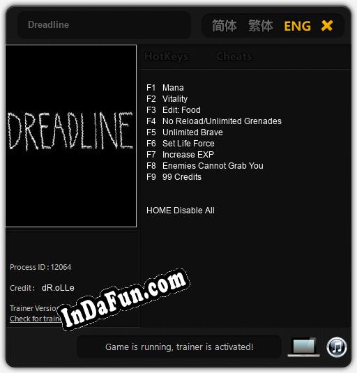 Trainer for Dreadline [v1.0.3]