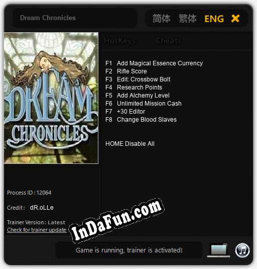 Dream Chronicles: Cheats, Trainer +8 [dR.oLLe]