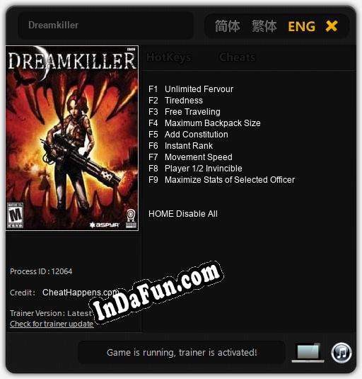 Dreamkiller: TRAINER AND CHEATS (V1.0.61)
