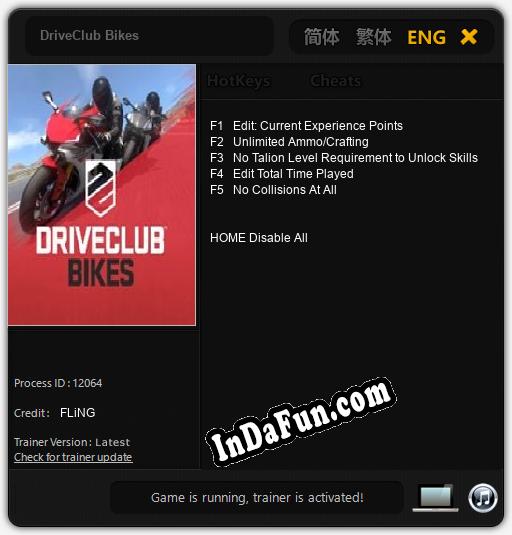 DriveClub Bikes: Trainer +5 [v1.4]