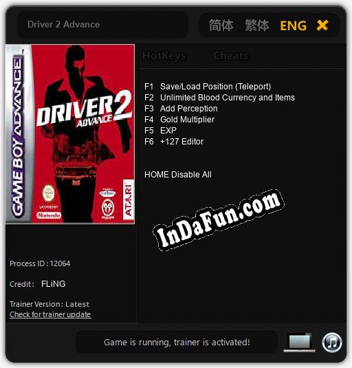 Driver 2 Advance: Cheats, Trainer +6 [FLiNG]