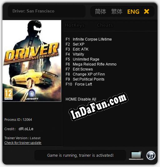 Driver: San Francisco: Cheats, Trainer +10 [dR.oLLe]