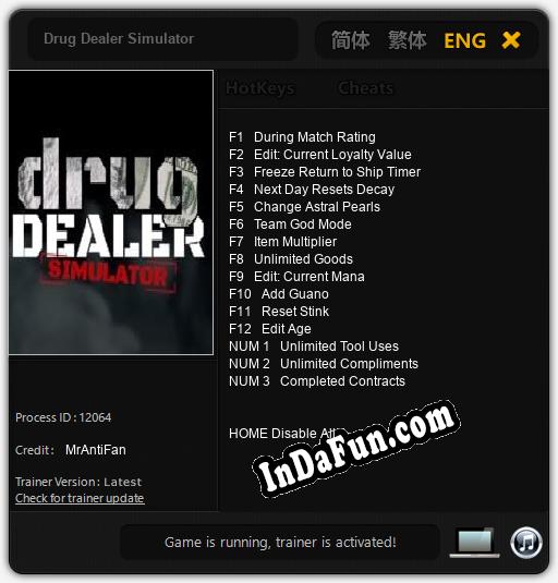 Drug Dealer Simulator: TRAINER AND CHEATS (V1.0.50)