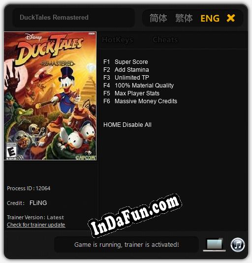 DuckTales Remastered: TRAINER AND CHEATS (V1.0.38)