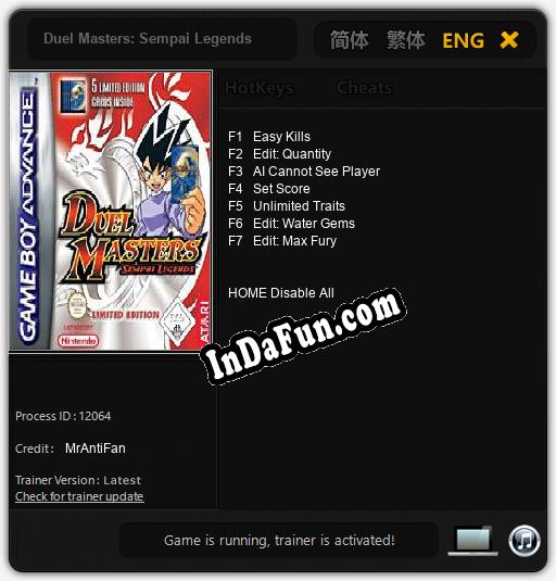 Trainer for Duel Masters: Sempai Legends [v1.0.8]