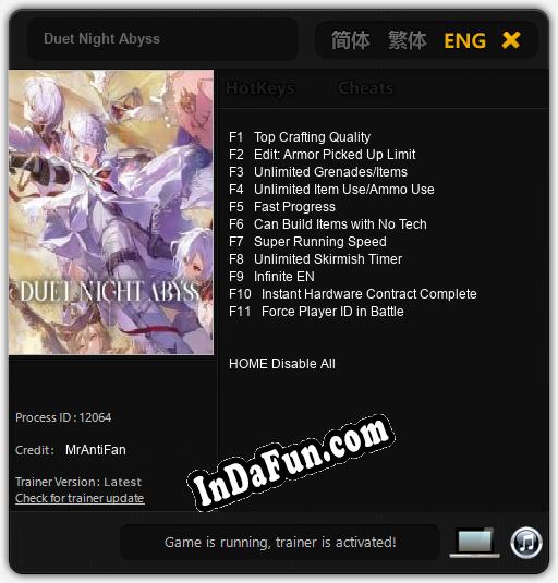 Duet Night Abyss: Cheats, Trainer +11 [MrAntiFan]