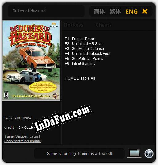 Dukes of Hazzard: TRAINER AND CHEATS (V1.0.20)