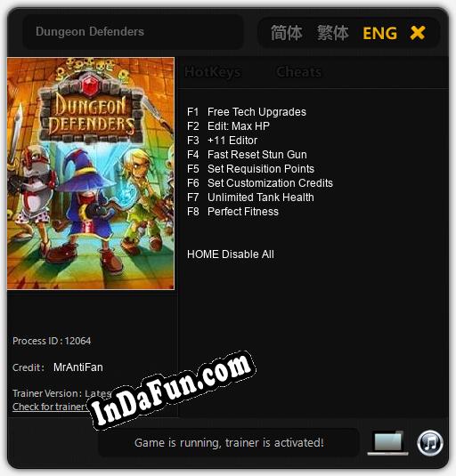 Trainer for Dungeon Defenders [v1.0.8]