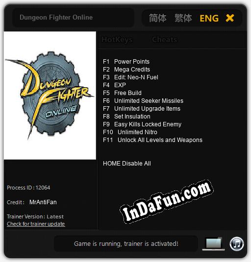 Trainer for Dungeon Fighter Online [v1.0.5]