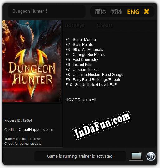 Dungeon Hunter 5: Cheats, Trainer +10 [CheatHappens.com]