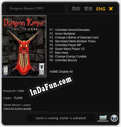 Dungeon Keeper (1997): TRAINER AND CHEATS (V1.0.12)