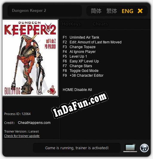 Dungeon Keeper 2: TRAINER AND CHEATS (V1.0.4)