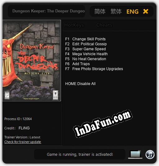Dungeon Keeper: The Deeper Dungeons: Trainer +7 [v1.2]