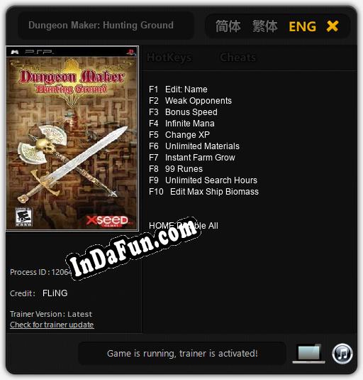 Trainer for Dungeon Maker: Hunting Ground [v1.0.4]