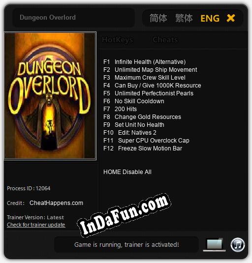 Trainer for Dungeon Overlord [v1.0.7]