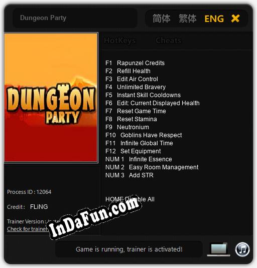 Trainer for Dungeon Party [v1.0.4]
