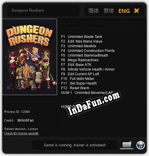 Trainer for Dungeon Rushers [v1.0.3]