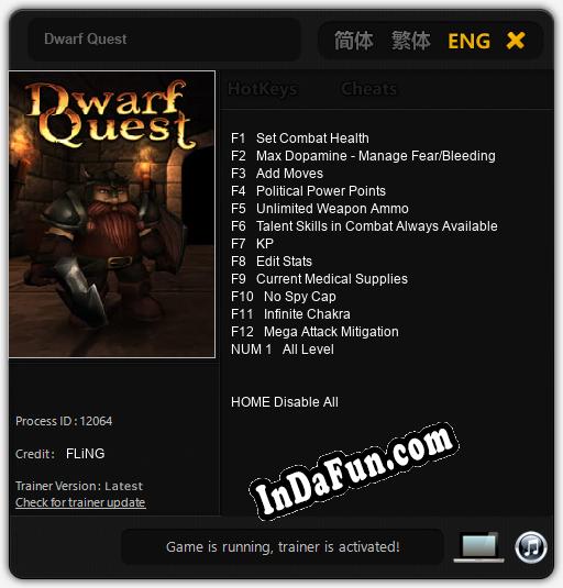Dwarf Quest: Trainer +13 [v1.8]