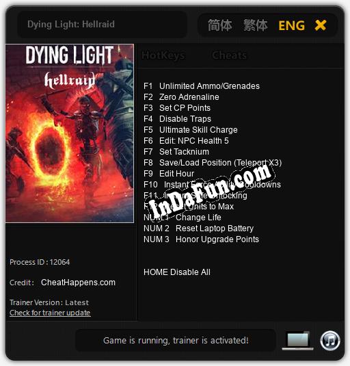 Trainer for Dying Light: Hellraid [v1.0.1]