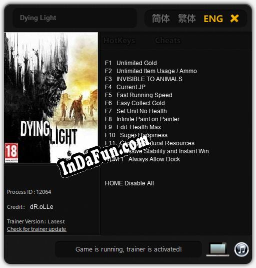 Trainer for Dying Light [v1.0.2]