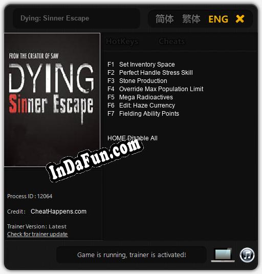 Trainer for Dying: Sinner Escape [v1.0.3]