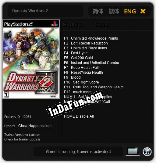 Dynasty Warriors 2: Cheats, Trainer +14 [CheatHappens.com]