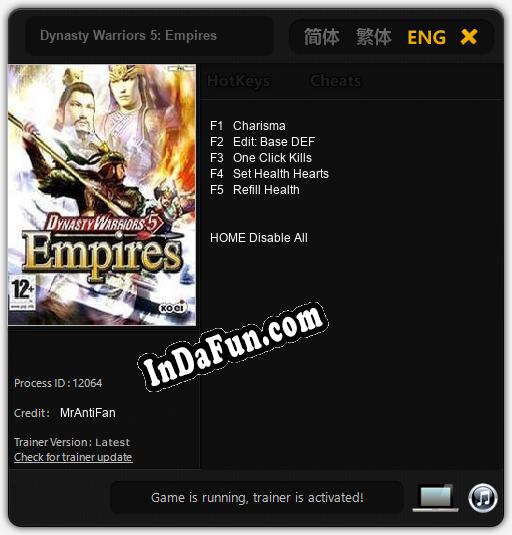 Dynasty Warriors 5: Empires: Trainer +5 [v1.9]