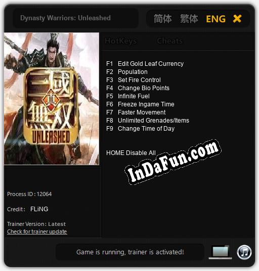 Dynasty Warriors: Unleashed: Trainer +9 [v1.2]