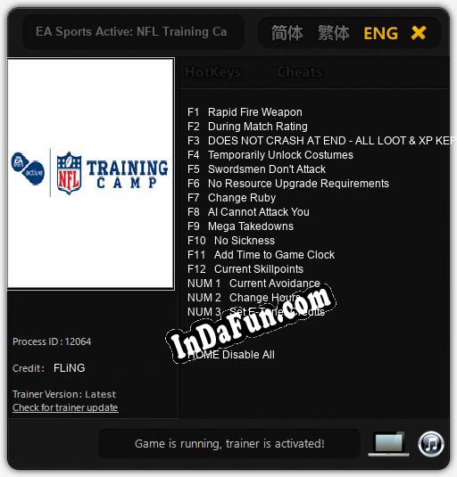 Trainer for EA Sports Active: NFL Training Camp [v1.0.9]