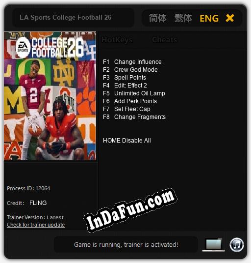 EA Sports College Football 26: Cheats, Trainer +8 [FLiNG]