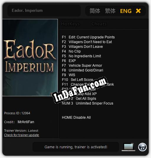 Trainer for Eador. Imperium [v1.0.6]