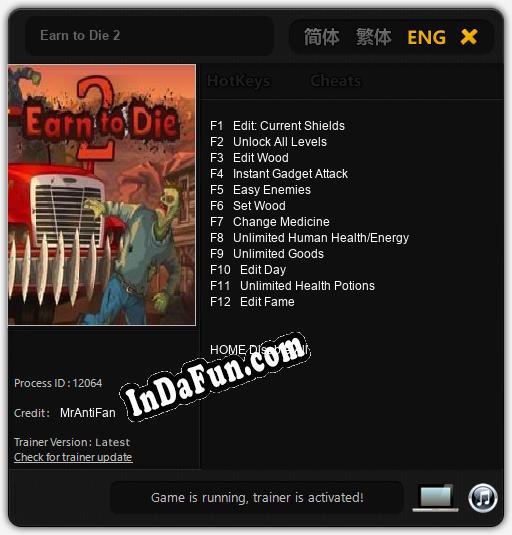 Earn to Die 2: Cheats, Trainer +12 [MrAntiFan]