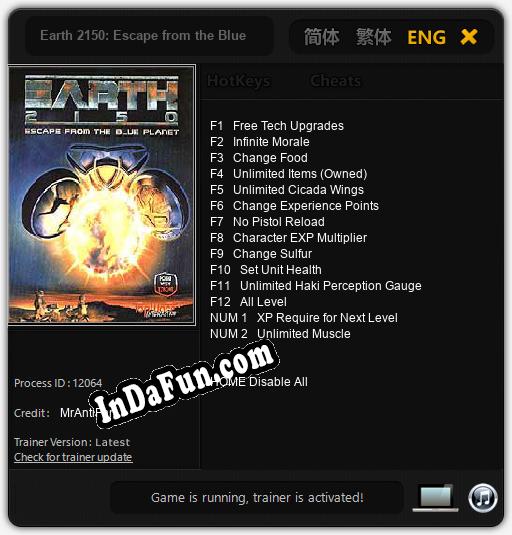 Earth 2150: Escape from the Blue Planet: Trainer +14 [v1.2]