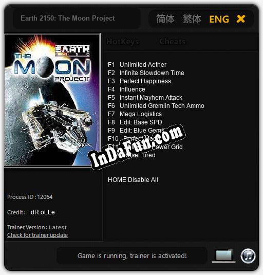 Earth 2150: The Moon Project: TRAINER AND CHEATS (V1.0.95)