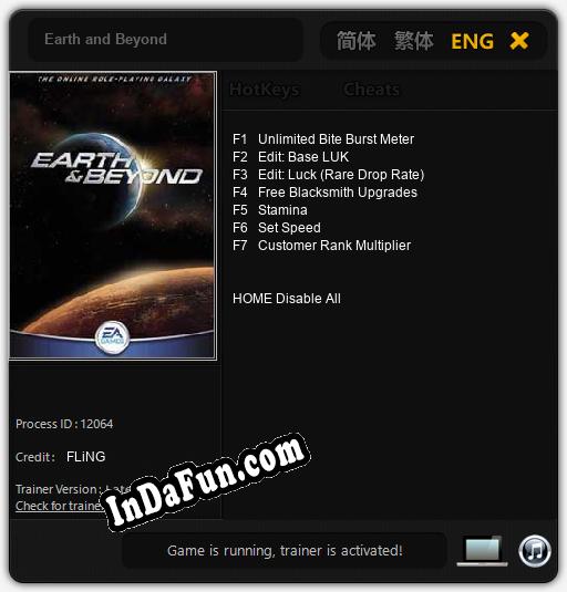 Earth and Beyond: Cheats, Trainer +7 [FLiNG]