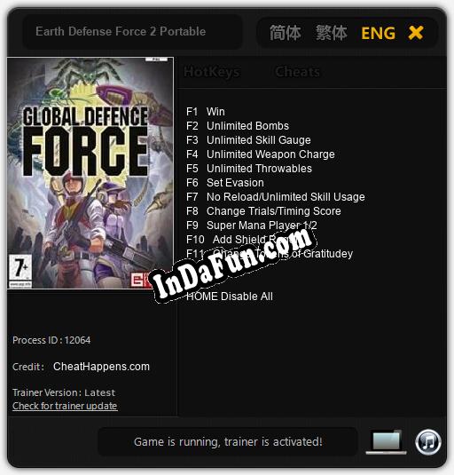 Earth Defense Force 2 Portable: TRAINER AND CHEATS (V1.0.90)