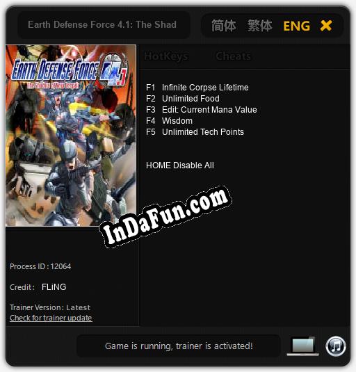 Earth Defense Force 4.1: The Shadow of New Despair: TRAINER AND CHEATS (V1.0.19)