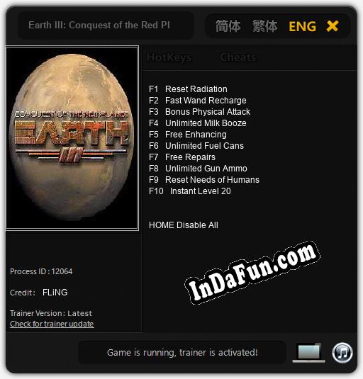 Earth III: Conquest of the Red Planet: Cheats, Trainer +10 [FLiNG]