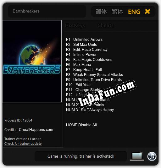Earthbreakers: TRAINER AND CHEATS (V1.0.86)