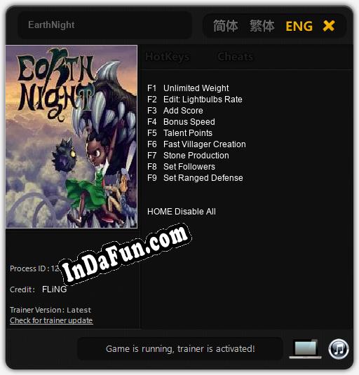 EarthNight: TRAINER AND CHEATS (V1.0.83)